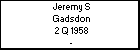 Jeremy S Gadsdon